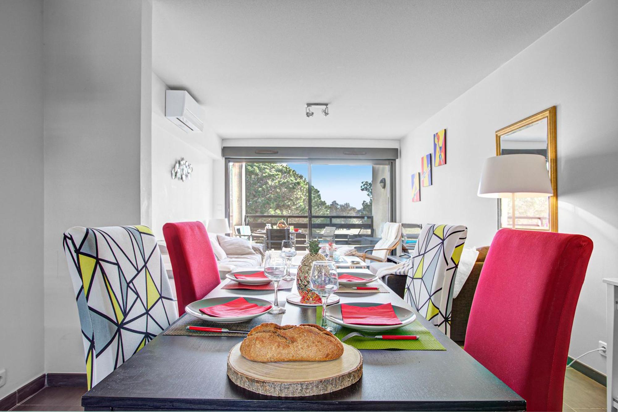 Vert Paradis - Vue Apaisante Sur Golf, Pins Parasols, 2E Etage - 80 M2 Dont Terrasse Avec Pergola, 2 Chambres, 3Et Iles, 3 Clim, Wifi - Piscine, Parking Et Park A Velos, Ascenseur - En Option Linge, Menage - Pistes Cyclables, Mer A Proximite サン・シプリアン エクステリア 写真